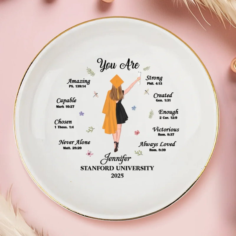 The Future Is Bright, Keep Rising - Family Personalized Custom Jewelry Dish - Graduation Gift For Family Members, Siblings, Brothers, Sisters
