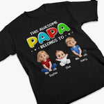 This Awesome Daddy Belongs To Me - Family Personalized Custom Unisex T-shirt, Premium T-shirt, Hoodie - Father's Day, Gift For Dad, Grandpa