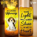 Custom Photo Paws In Heaven, Love Forever - Memorial Personalized Custom LED Projection Flameless Candle - Sympathy Gift For Dog Lovers, Pet Owners