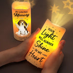 Custom Photo Paws In Heaven, Love Forever - Memorial Personalized Custom LED Projection Flameless Candle - Sympathy Gift For Dog Lovers, Pet Owners
