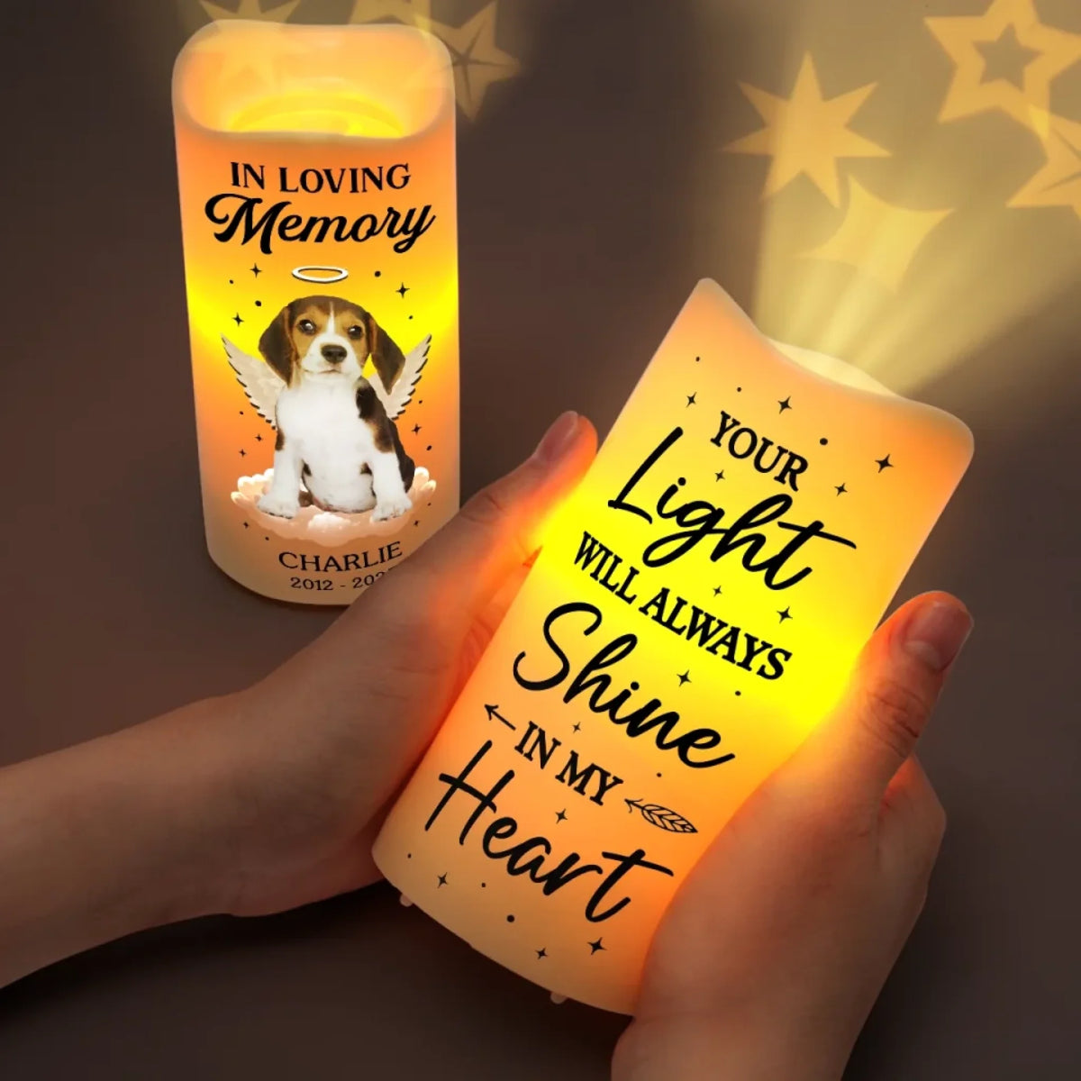Sympathy Gft - Personalzed Memoral Candle Flameless Candle Daly