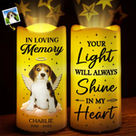 Custom Photo Paws In Heaven, Love Forever - Memorial Personalized Custom LED Projection Flameless Candle - Sympathy Gift For Dog Lovers, Pet Owners