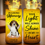 Custom Photo Paws In Heaven, Love Forever - Memorial Personalized Custom LED Projection Flameless Candle - Sympathy Gift For Dog Lovers, Pet Owners