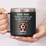 Feed Me, Walk Me, Love Me - Dog & Cat Personalized Custom 14oz Stainless Steel Tumbler With Handle - Gift For Dad, Dog Lovers