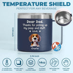 Feed Me, Walk Me, Love Me - Dog & Cat Personalized Custom 14oz Stainless Steel Tumbler With Handle - Gift For Dad, Dog Lovers