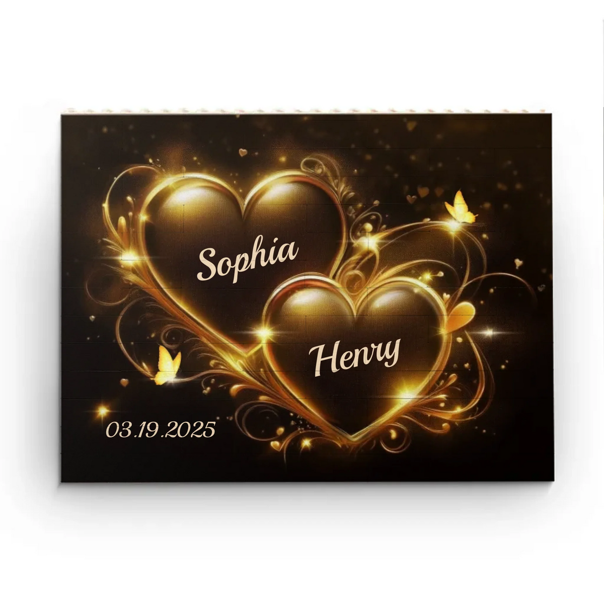 Ensemble amoureux, pour toujours dans le cœur - Blocs de construction rectangulaires horizontaux personnalisés pour couple - Cadeau pour mari et femme, anniversaire