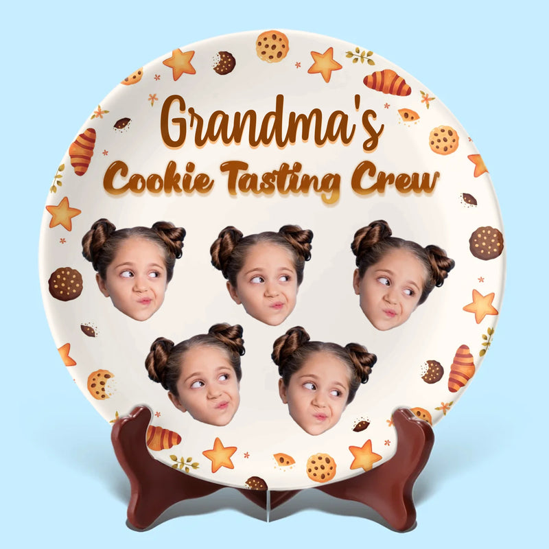 Custom Photo Grandma’s Sweetest Taste Testers - Family Personalized Custom Ceramic Plate - Mother's Day, Gift For Mom, Grandma