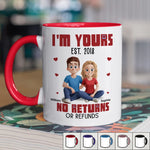 Love Locked, No Escape Route - Couple Personalized Custom Accent Mug - Gift For Husband Wife, Anniversary