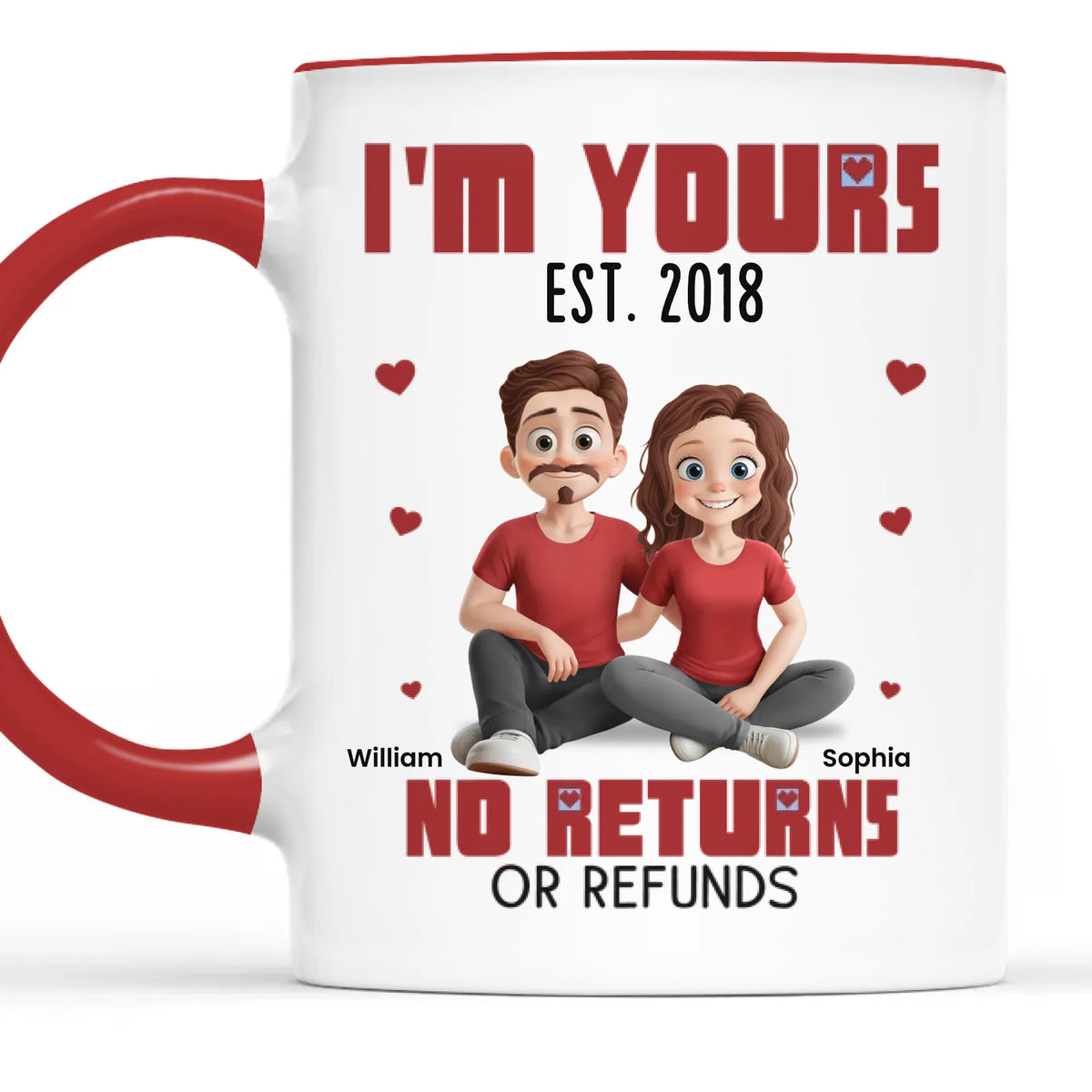 Une fois à toi, toujours à toi - Mug personnalisé pour couple - Cadeau pour mari et femme, anniversaire