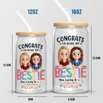 Sister Makes Life Sparkle - Bestie Personalized Custom Glass Cup, Iced Coffee Cup - Gift For Best Friends, BFF, Sisters
