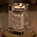 From Our First Kiss Till Our Last Breath - Couple Personalized Custom 3D Crystal Photo Laser Engraved, Crystal Candle Holder - Gift For Husband Wife, Anniversary