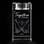 From Our First Kiss Till Our Last Breath - Couple Personalized Custom 3D Crystal Photo Laser Engraved, Crystal Candle Holder - Gift For Husband Wife, Anniversary
