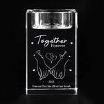 From Our First Kiss Till Our Last Breath - Couple Personalized Custom 3D Crystal Photo Laser Engraved, Crystal Candle Holder - Gift For Husband Wife, Anniversary