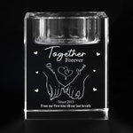 From Our First Kiss Till Our Last Breath - Couple Personalized Custom 3D Crystal Photo Laser Engraved, Crystal Candle Holder - Gift For Husband Wife, Anniversary