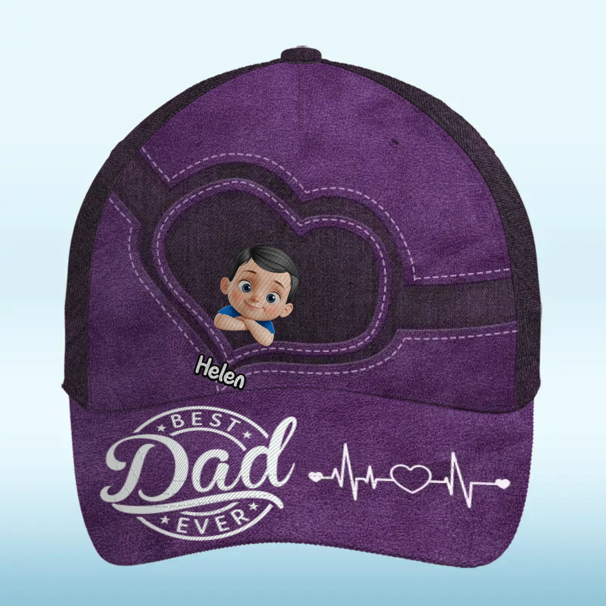 Dad, Our Hearts Belong To You - Family Personalized Custom Hat, All Over Print Classic Cap - Father's Day, Gift For Dad, Grandpa