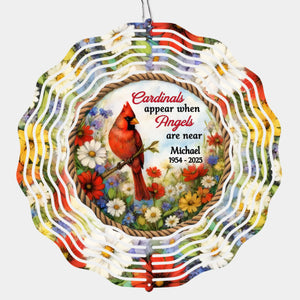 Cardinals Appear When Love Is Near - Memorial Personalized Custom Wind Spinner - Sympathy Gift For Family Members