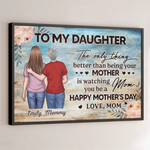 Watching You Become A Mom, My Proudest Moment - Family Personalized Custom Horizontal Poster - Mother's Day, Gift For Mom, Daughter