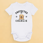 Custom Baby Onesie - Personalized Baby Shower, Gender Reveal Gifts For New Moms, New Dads, New Parents, Dog Cat Lovers - Guarded By My Dog