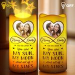 Custom Photo Forever In Love, Together Always - Couple Personalized Custom LED Projection Flameless Candle - Gift For Husband Wife, Anniversary