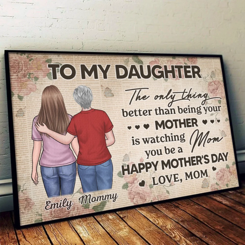 My Little Girl, My Biggest Pride - Family Personalized Custom Horizontal Poster - Mother's Day, Gift For Mom, Daughter