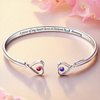 A Piece Of My Heart Lives In Heaven - Memorial Personalized Custom Engraved Infinity Heart Bangle With Birthstones - Sympathy Gift For Family Members