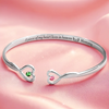 A Piece Of My Heart Lives In Heaven - Memorial Personalized Custom Engraved Infinity Heart Bangle With Birthstones - Sympathy Gift For Family Members