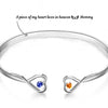 A Piece Of My Heart Lives In Heaven - Memorial Personalized Custom Engraved Infinity Heart Bangle With Birthstones - Sympathy Gift For Family Members