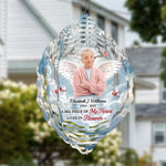 Custom Photo Forever Loved, Never Forgotten - Memorial Personalized Custom Wind Spinner - Sympathy Gift For Family Members