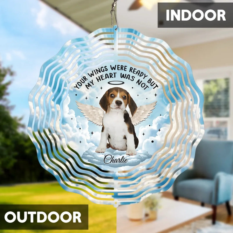 Custom Photo Paws In My Heart - Memorial Personalized Custom Wind Spinner - Sympathy Gift For Pet Owners, Pet Lovers