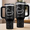 The Heart Of Our Family - Family Personalized Custom Engraved 40oz Tumbler With Handle - Father's Day, Gift For Dad, Grandpa