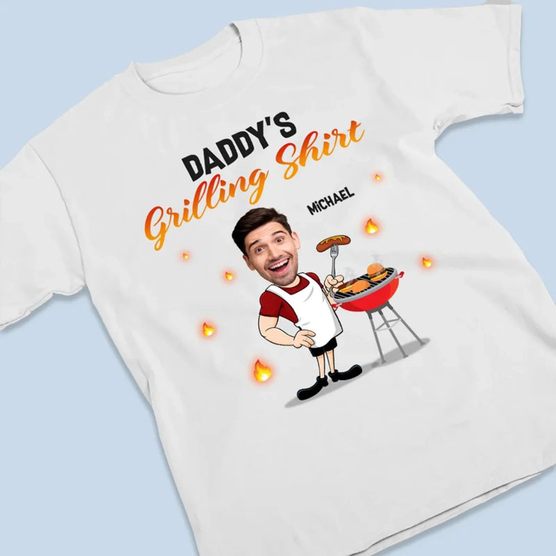 Custom Photo Master Of The Grill - Family Personalized Custom Unisex T-shirt, Premium T-shirt, Hoodie - Father's Day, Gift For Dad, Grandpa