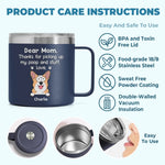 Custom Dog Name Funny Gifts for Dog Moms - Personalized 14 Oz Tumbler With Handle