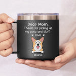 Custom Dog Name Funny Gifts for Dog Moms - Personalized 14 Oz Tumbler With Handle