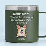Custom Dog Name Funny Gifts for Dog Moms - Personalized 14 Oz Tumbler With Handle