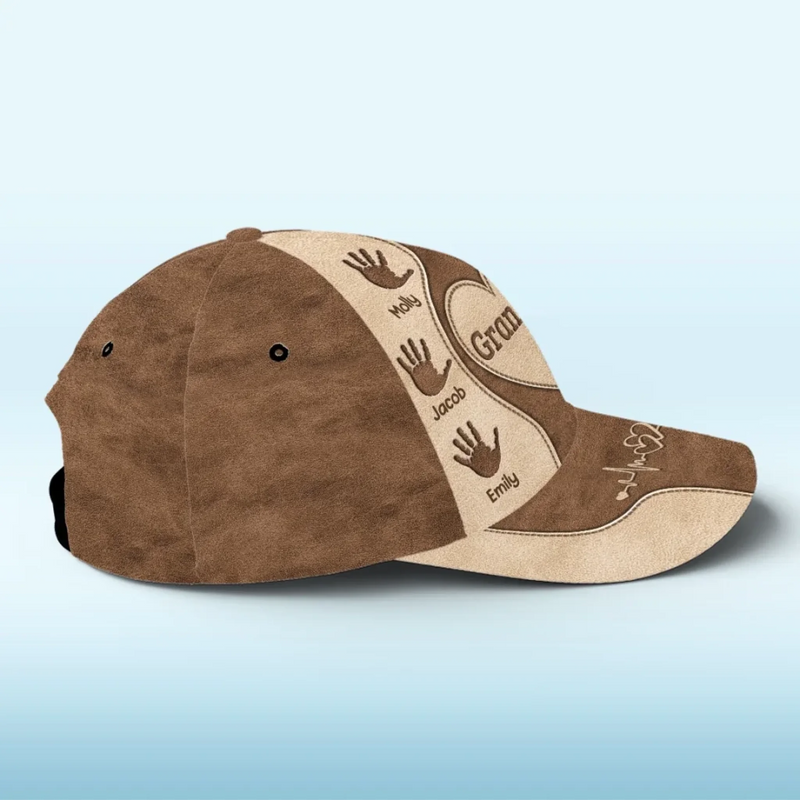 Grandpa’s Love, Forever In Our Hearts - Family Personalized Custom Hat, All Over Print Classic Cap - Father's Day, Gift For Dad, Grandpa