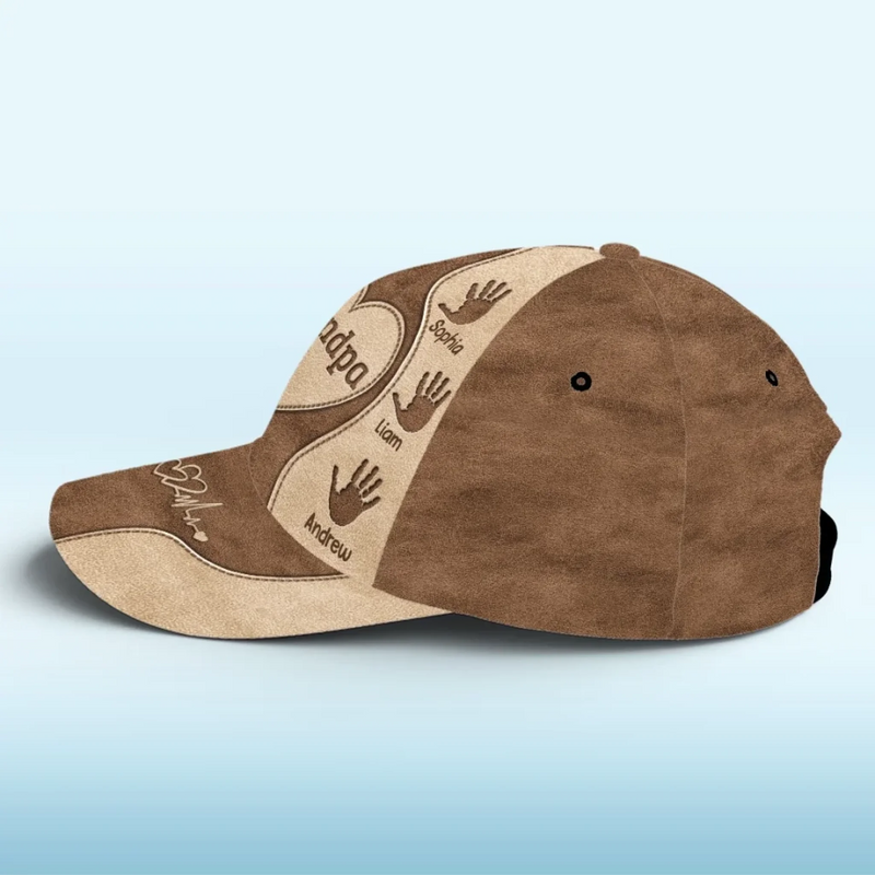 Grandpa’s Love, Forever In Our Hearts - Family Personalized Custom Hat, All Over Print Classic Cap - Father's Day, Gift For Dad, Grandpa