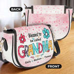 Happiness Is Being Called Grandma - Family Personalized Custom Leather Saddle Bag - Mother's Day, Gift For Grandma