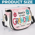 Happiness Is Being Called Grandma - Family Personalized Custom Leather Saddle Bag - Mother's Day, Gift For Grandma