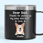 Custom Dog Name Funny Gifts for Dog Moms - Personalized 14 Oz Tumbler With Handle