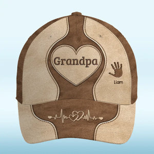 Grandpa’s Love, Forever In Our Hearts - Family Personalized Custom Hat, All Over Print Classic Cap - Father's Day, Gift For Dad, Grandpa