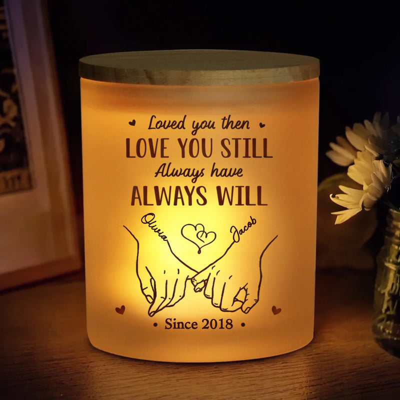 From Our First Kiss Till Our Last Breath - Couple Personalized Custom Printed Glass Jar With LED Candle - Gift For Husband Wife, Anniversary