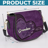 Love Written In Every Heartbeat - Family Personalized Custom Leather Saddle Bag - Mother's Day, Gift For Mom, Grandma