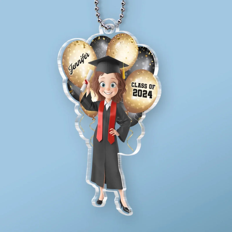 Graduate Today, Legend Forever - Family Personalized Custom Car Ornament - Acrylic Custom Shaped - Graduation Gift For Family Members, Siblings, Brothers, Sisters