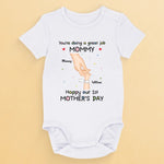 From My Little Hand To Your Big Heart - Family Personalized Custom Baby Onesie - Mother's Day, Baby Shower Gift, Gift For First Mom