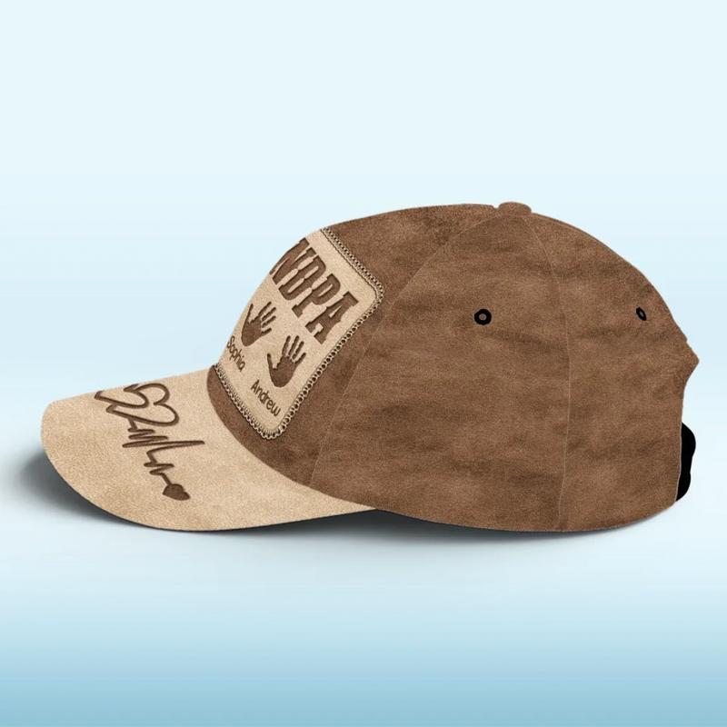 Where Love Leaves Its Handprints - Family Personalized Custom Hat, All Over Print Classic Cap - Father's Day, Gift For Dad, Grandpa