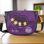 Custom Name Grandma Gifts for Women - Personalized Leather Saddle Bag