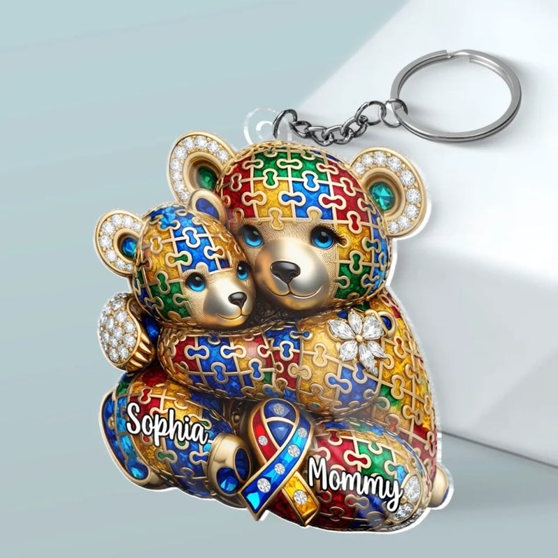 Unbreakable Love, Unstoppable Bond - Family Personalized Custom Shaped Acrylic Keychain - Mother's Day, Gift For Mom, Grandma
