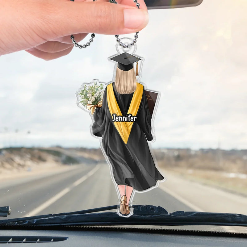 Next Step, Greater Things - Family Personalized Custom Car Ornament - Acrylic Custom Shaped - Graduation Gift For Family Members, Siblings, Brothers, Sisters
