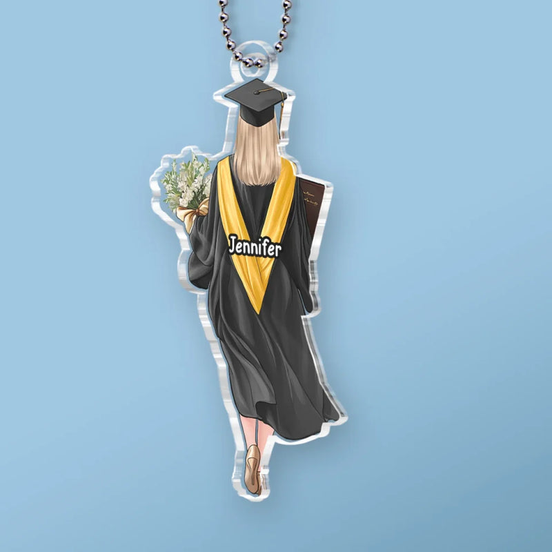Next Step, Greater Things - Family Personalized Custom Car Ornament - Acrylic Custom Shaped - Graduation Gift For Family Members, Siblings, Brothers, Sisters