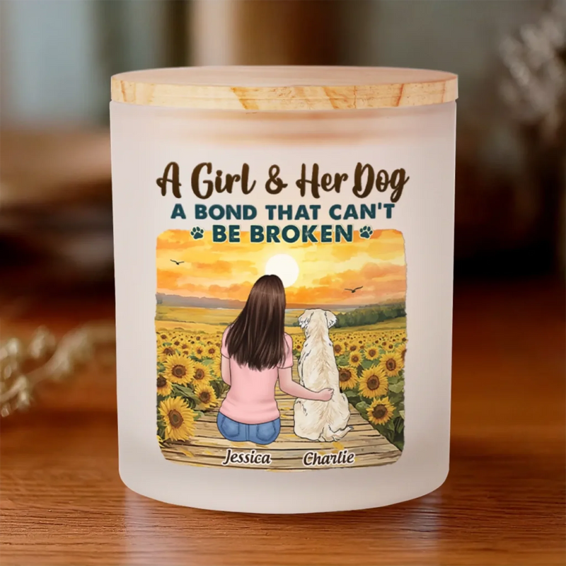 Together Beyond Time - Dog Personalized Custom Printed Glass Jar With LED Candle - Gift For Pet Owners, Pet Lovers